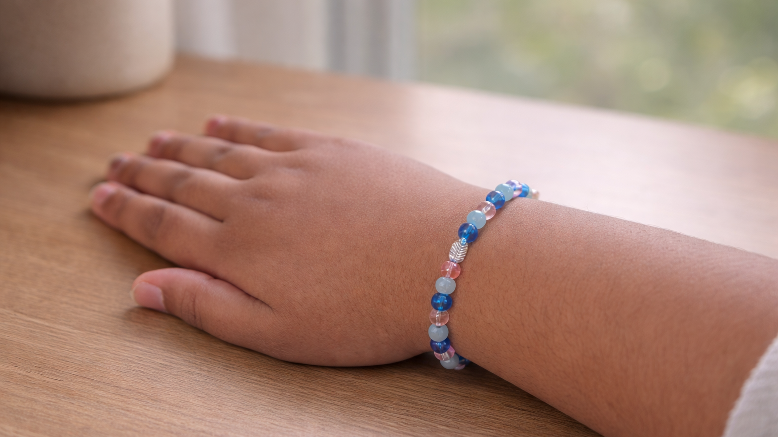 Handcrafted beaded bracelets with colorful natural gemstones and glass beads by Crafty Queens