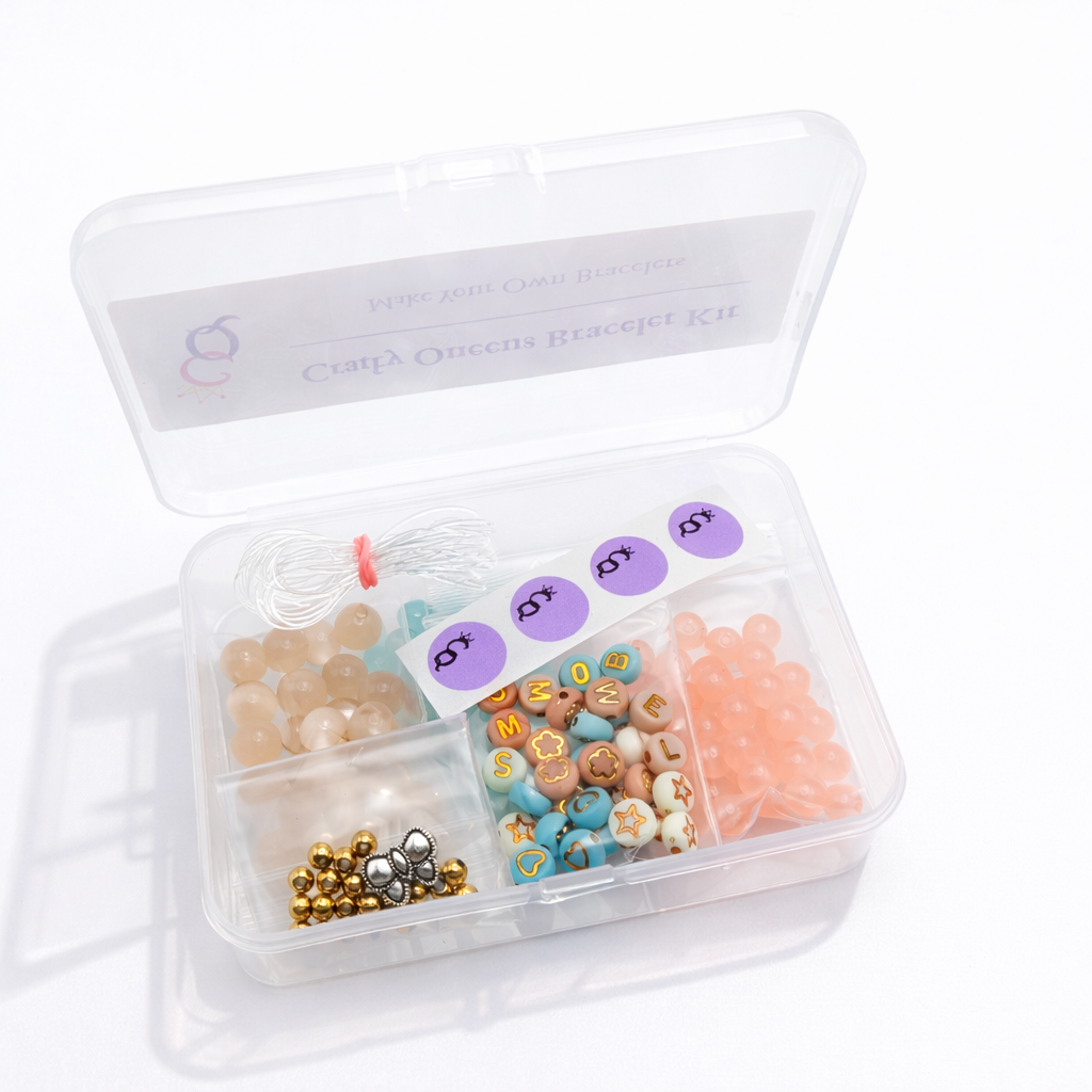 Mother’s Day bracelet making kit with colorful glass beads, letter beads, and charm, DIY beaded bracelet kit to create a gift for mom