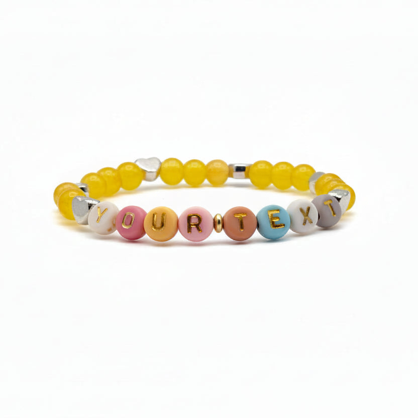 Your Word Bracelet personalized custom glass bead bracelet handmade by Crafty Queens