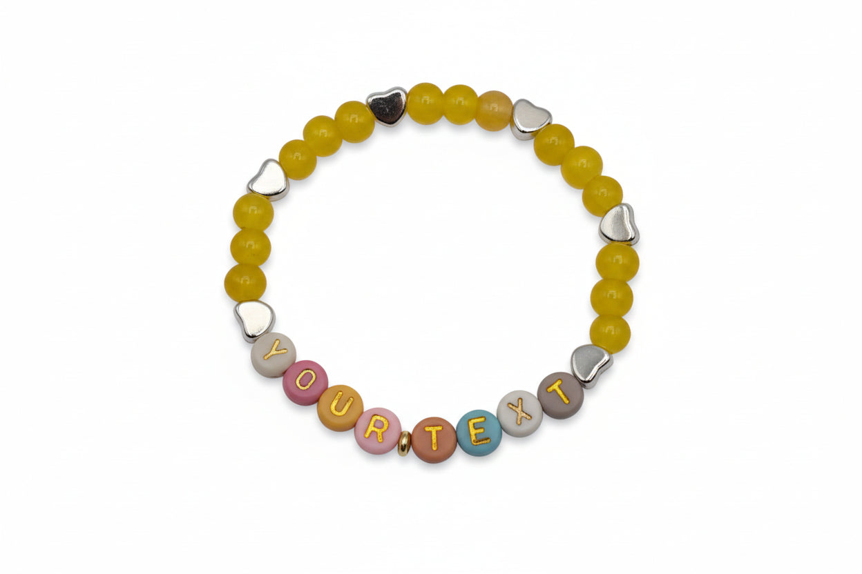 Your Word Bracelet personalized custom glass bead bracelet handmade by Crafty Queens