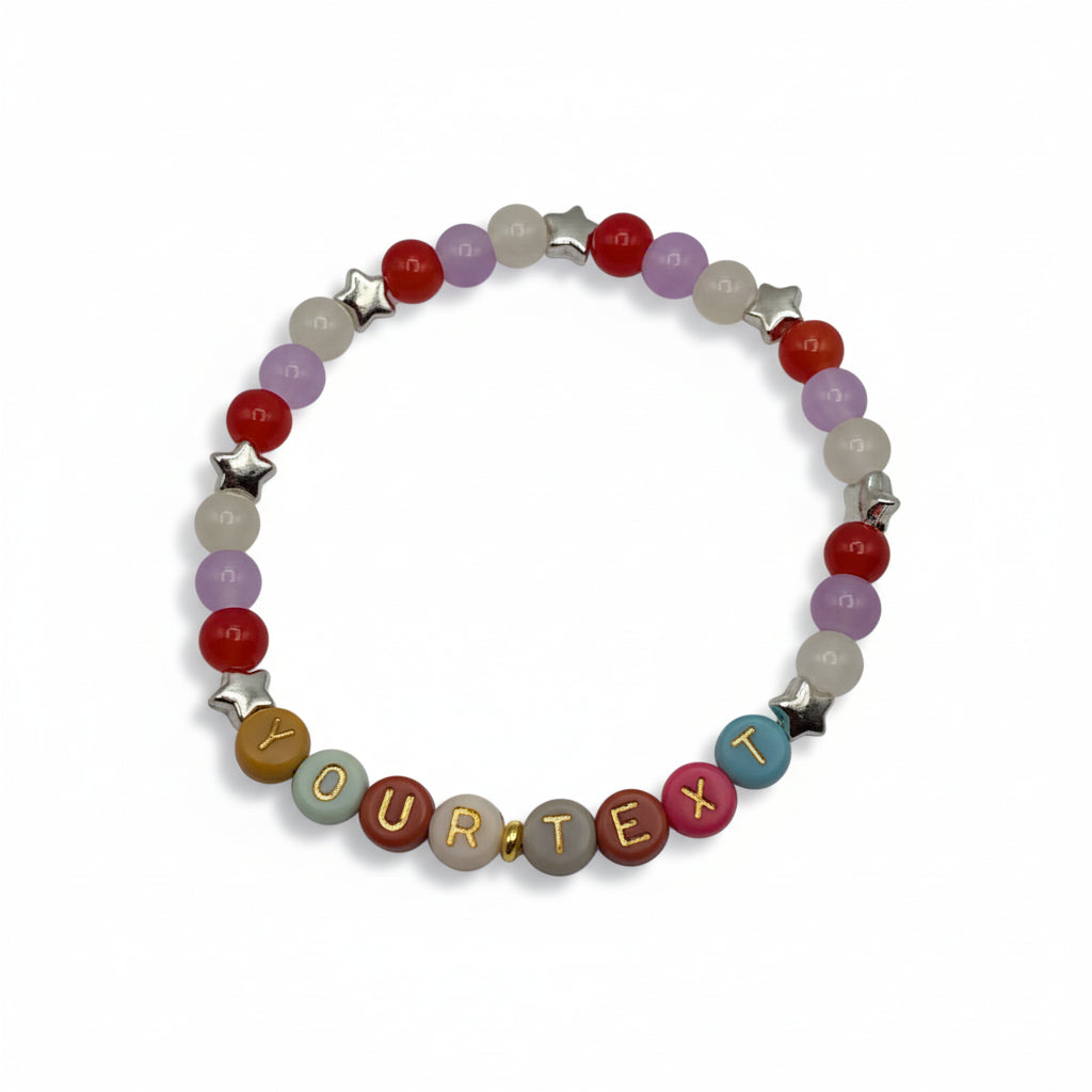 Your Word Bracelet personalized custom glass bead bracelet handmade by Crafty Queens